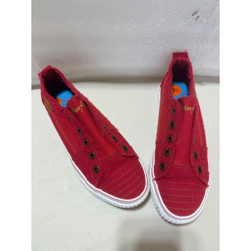 Blowfish Malibu Marley Red Canvas Distressed Slip On Sneaker Women's 9.5